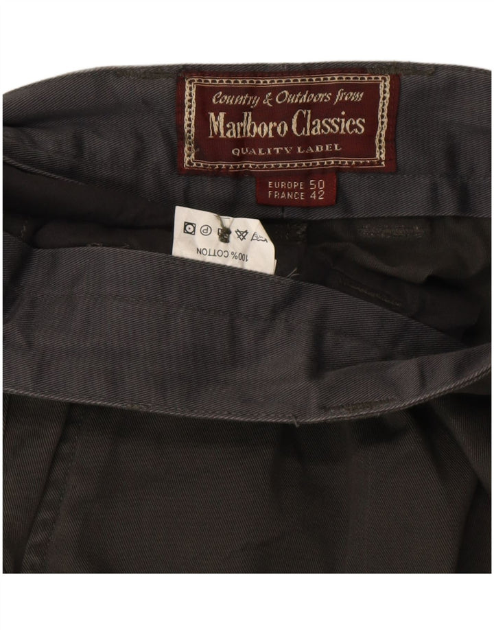 MARLBORO CLASSICS Pantaloni chino con pegging da uomo EU 50 Large W34 L34 Khaki