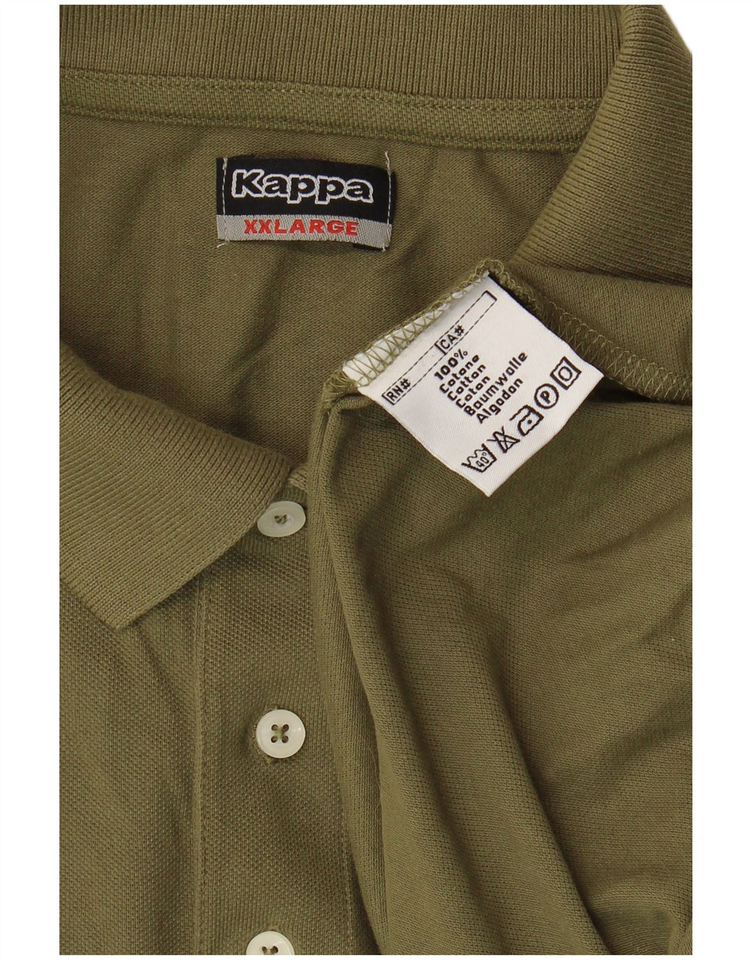 Polo Kappa da uomo 2XL cotone kaki