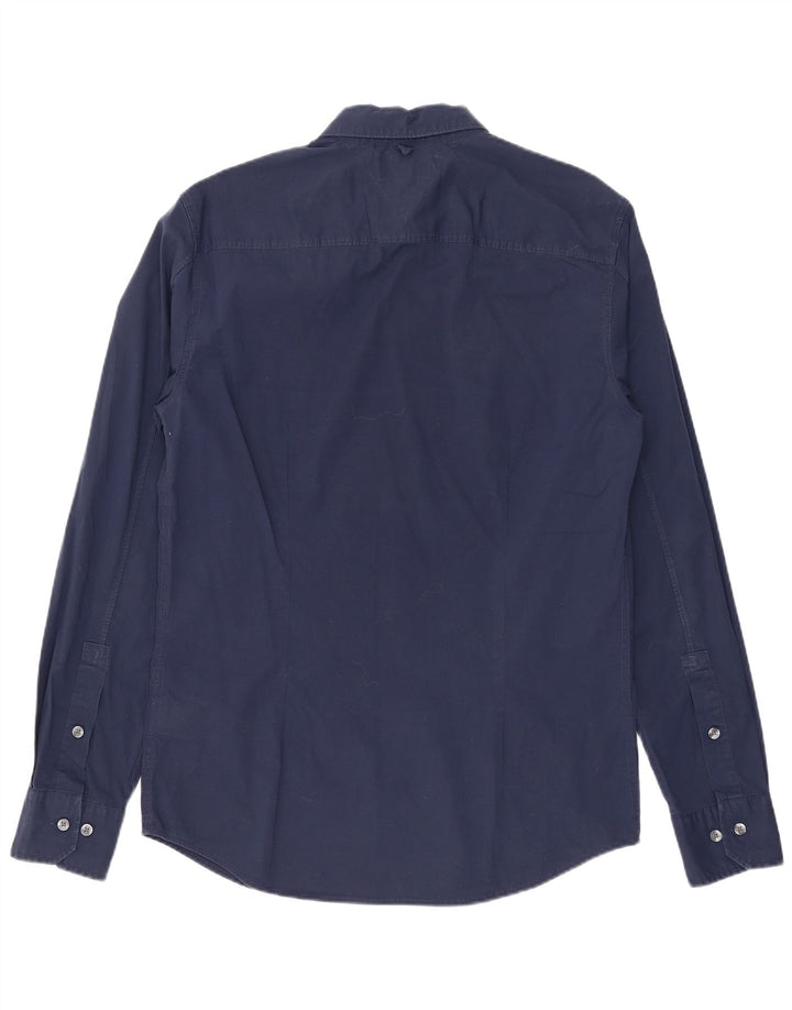 Camicia slim fit da uomo Tommy Hilfiger cotone medio blu navy