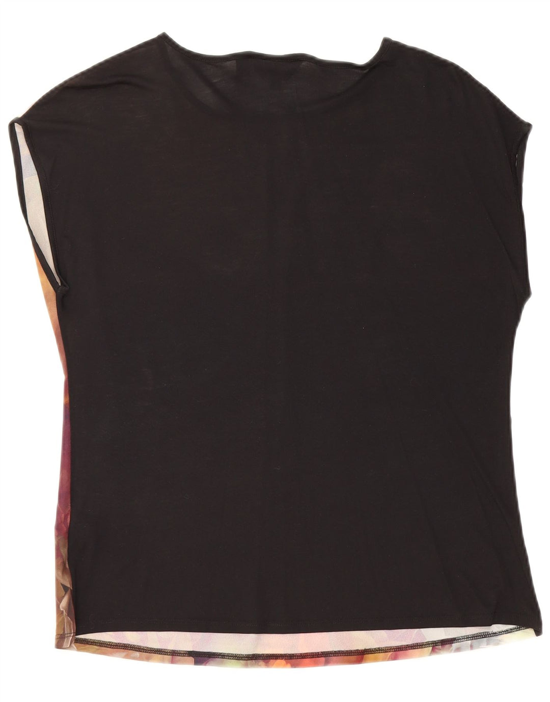 TED BAKER Camicetta oversize senza maniche da donna taglia 2 piccola floreale nera