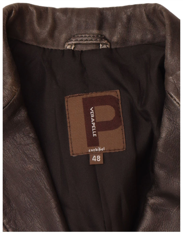 Giacca Blazer in Pelle da Uomo a 3 Bottoni Conbipel IT 48 Pelle Nera Media