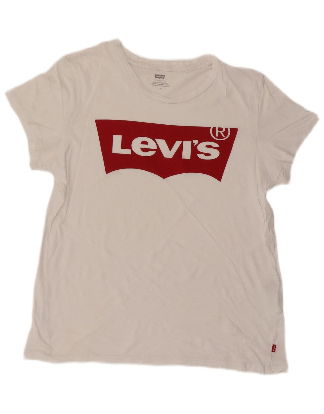 T-shirt grafica da donna LEVI'S Top UK 16 grande bianca