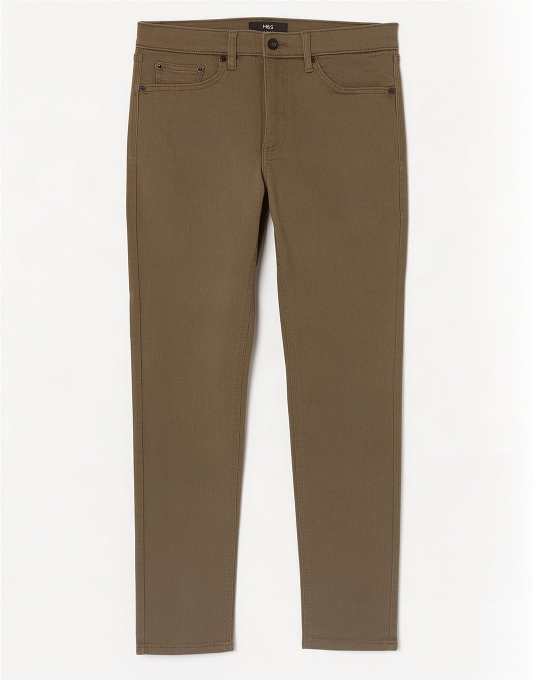 Jeans slim da uomo Marks & Spencer W30 L29 cotone kaki