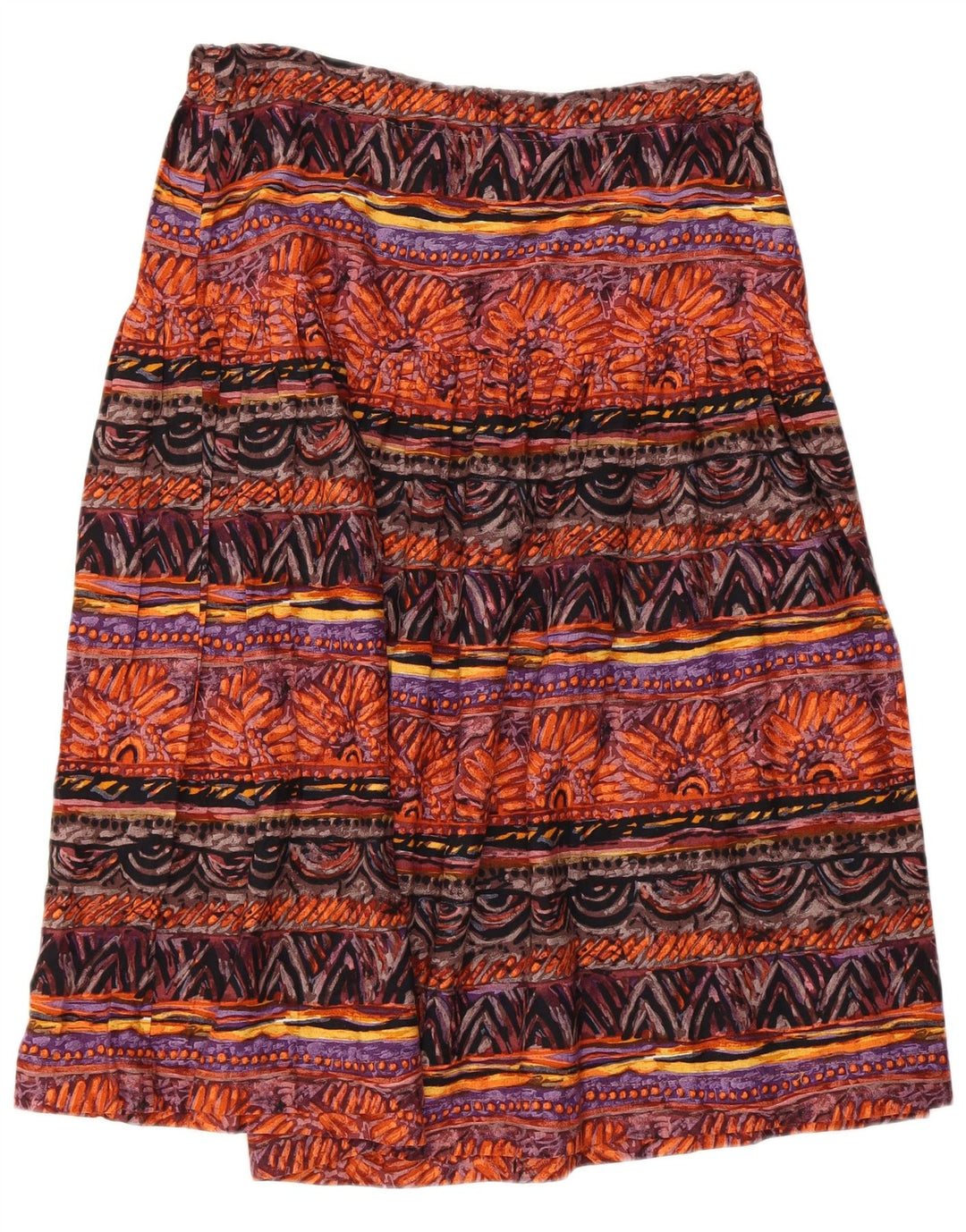 Gonna svasata da donna VINTAGE con motivo astratto IT 46 grande W36 multicolore