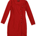 VINTAGE Womens Long Sleeve Sheath Dress UK 10 Small Red Vintage Vintage and Second-Hand Vintage from Messina Hembry 