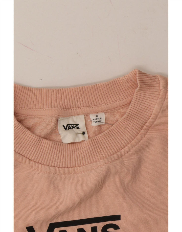 VANS Womens Graphic Sweatshirt Jumper UK 10 Small Pink Cotton Vintage Vans and Second-Hand Vans from Messina Hembry 