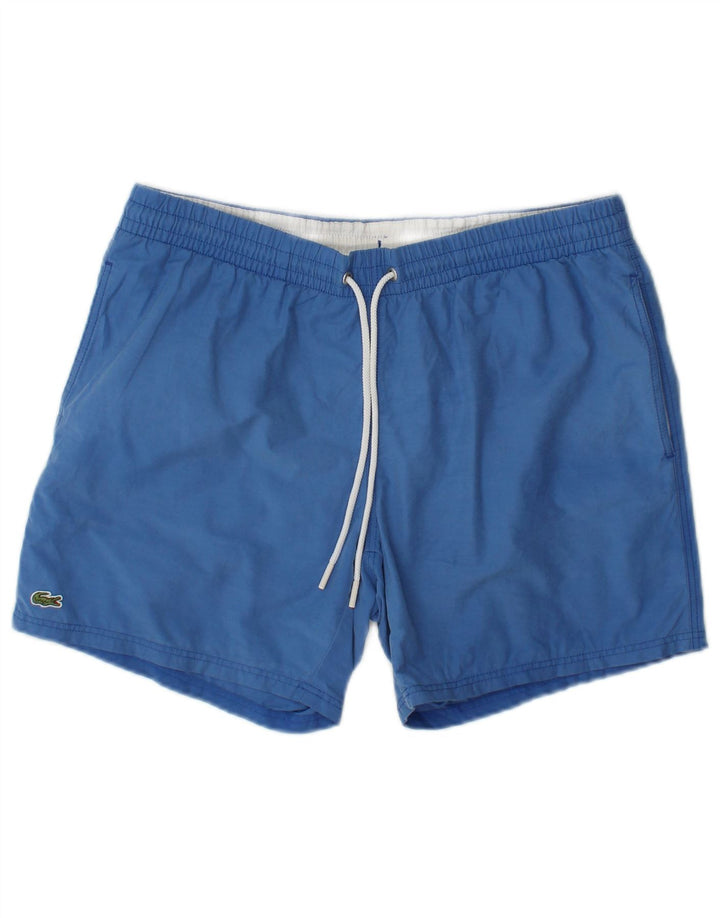 Pantaloncini da bagno da uomo Lacoste blu medio in cotone