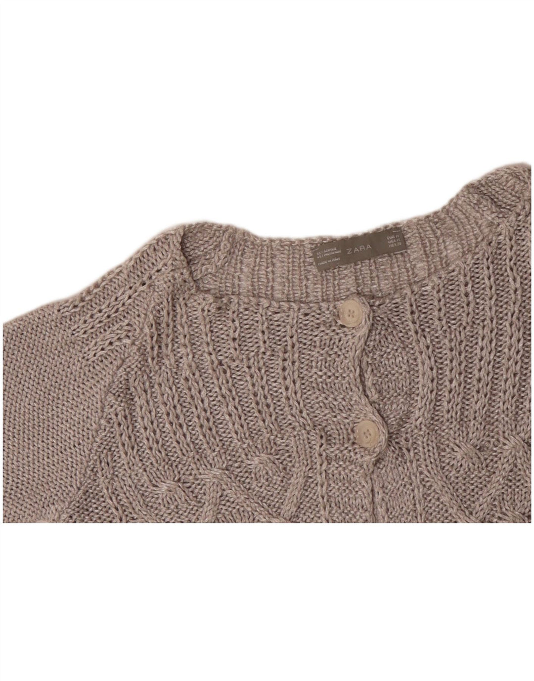 Maglione cardigan con maniche a 3/4 ZARA da donna UK 12 Grigio medio
