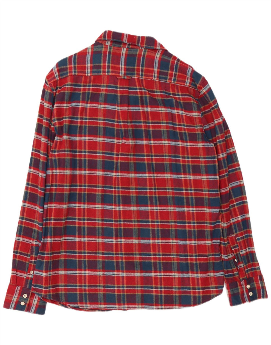 Brugi Camicia da uomo in flanella di cotone a quadri rossi grandi