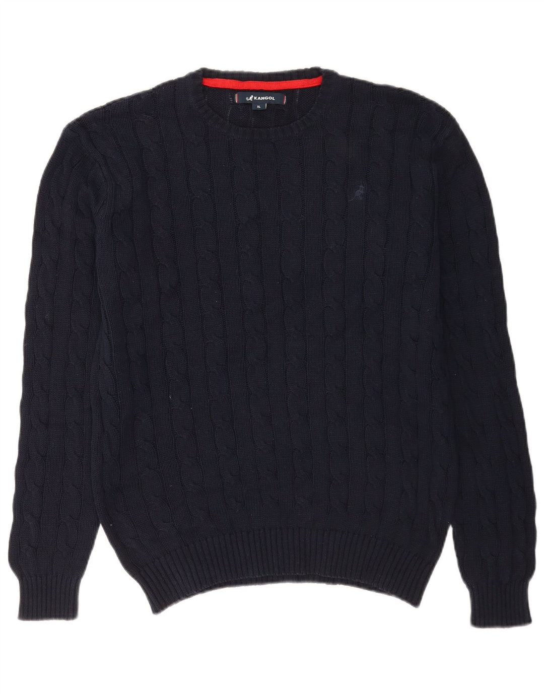 Maglione maglione girocollo da uomo Kangol XL in cotone blu navy
