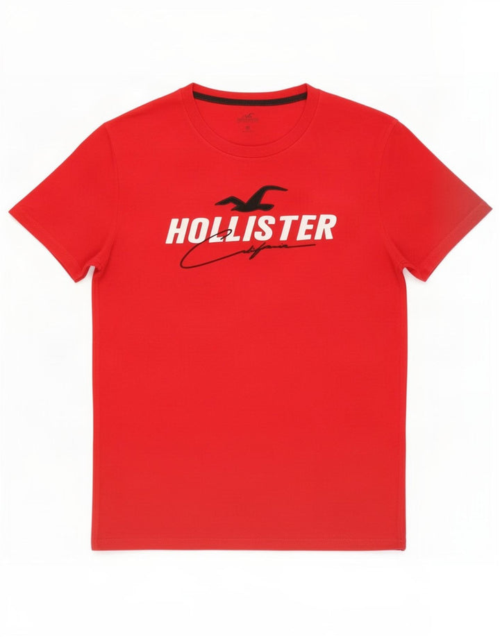 T-shirt grafica da uomo Hollister Top in cotone rosso medio
