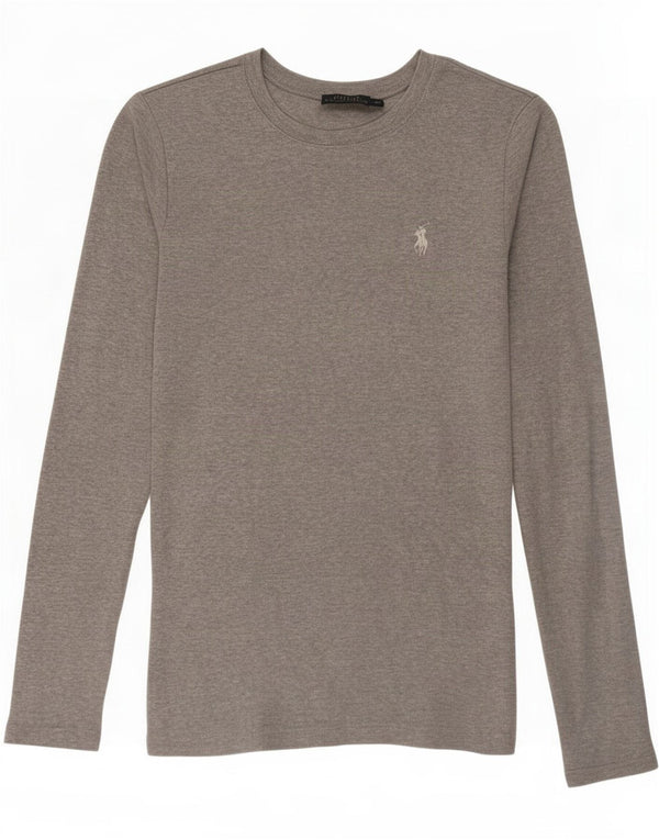 Polo Ralph Lauren Top da donna a maniche lunghe UK 4 XS in cotone grigio