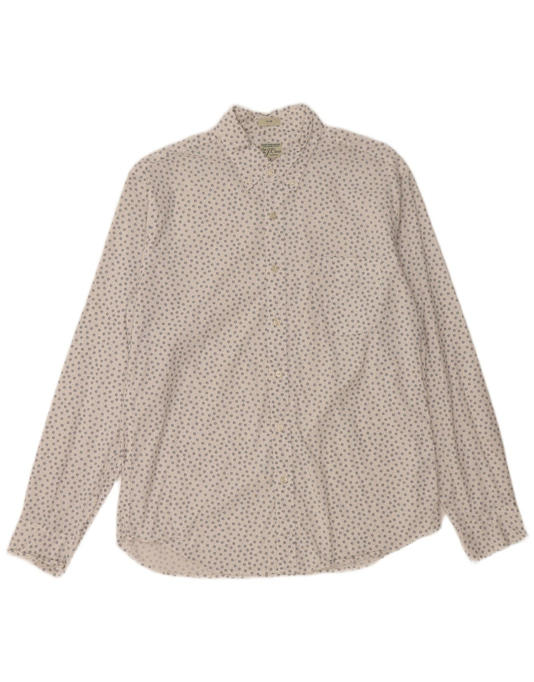 J. CREW Camicia slim da uomo Grande cotone floreale bianco