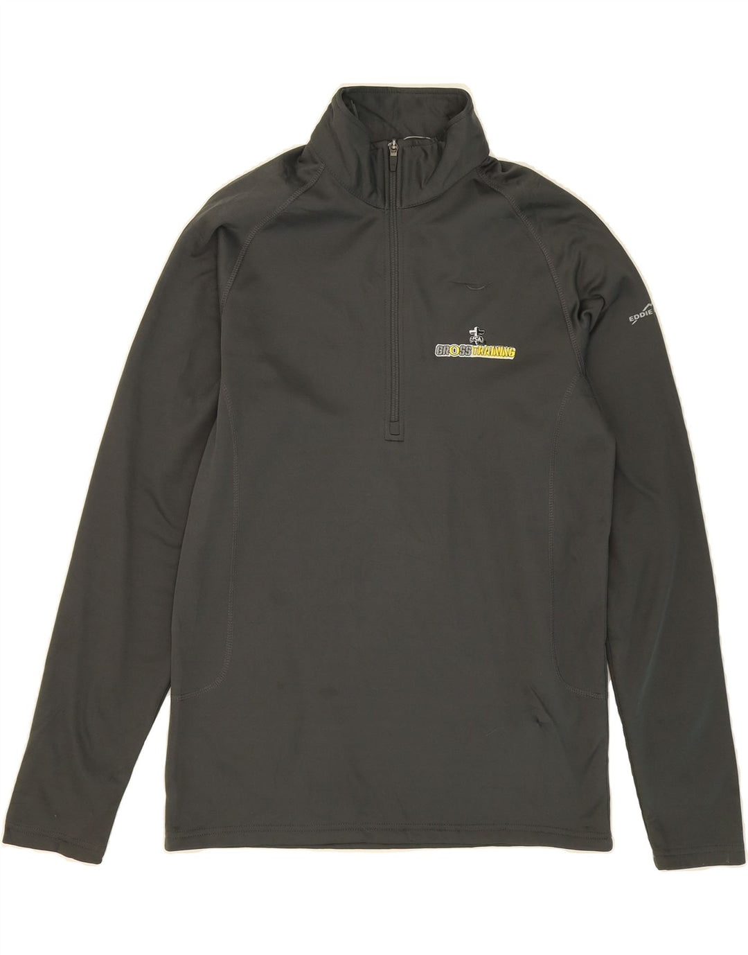 EDDIE BAUER Mens Zip Neck Top Long Sleeve Medium Grey Polyester Vintage Eddie Bauer and Second-Hand Eddie Bauer from Messina Hembry 