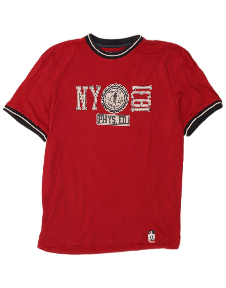T-shirt grafica da uomo Champion Top XL rosso color block
