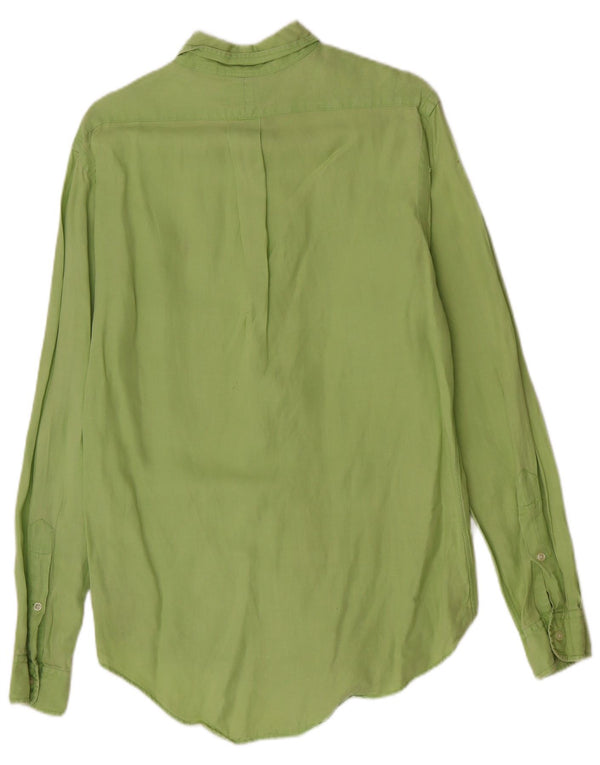 Polo Ralph Lauren Mens Custom Fit Shirt Small Green Linen