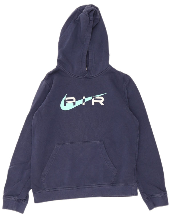 Felpa con cappuccio grafica Nike da ragazzo 13-14 anni XL cotone blu navy