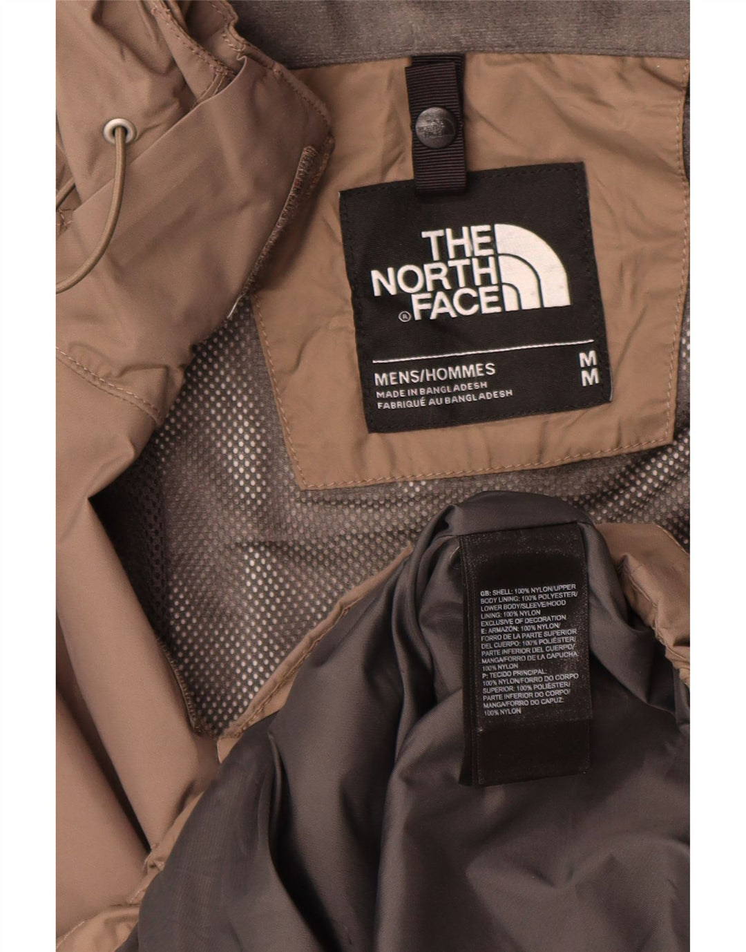 Giacca antipioggia da uomo con cappuccio The North Face UK 38 Nylon beige medio