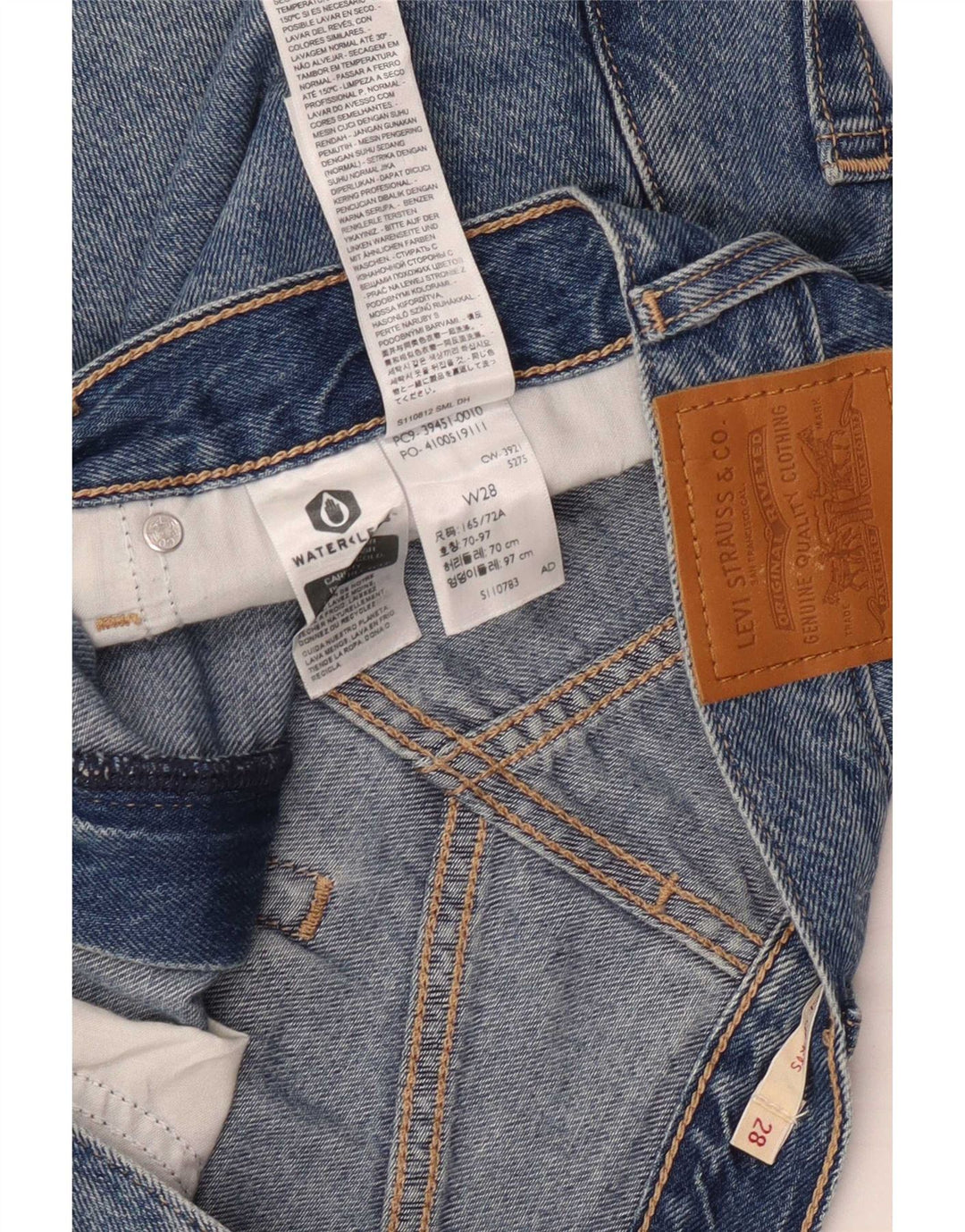 Pantaloncini di jeans da donna Levi's W28 cotone blu medio