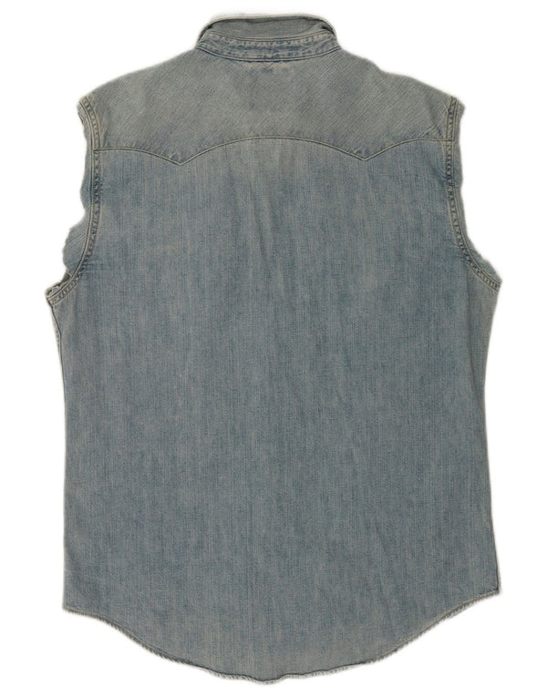 Camicia di jeans senza maniche da uomo Levi's in cotone blu medio
