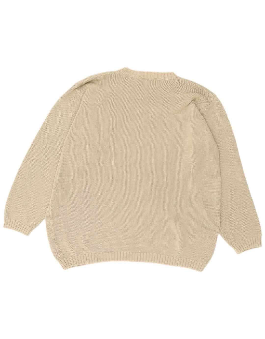 Maglione maglione girocollo da uomo Marks & Spencer grande cotone beige