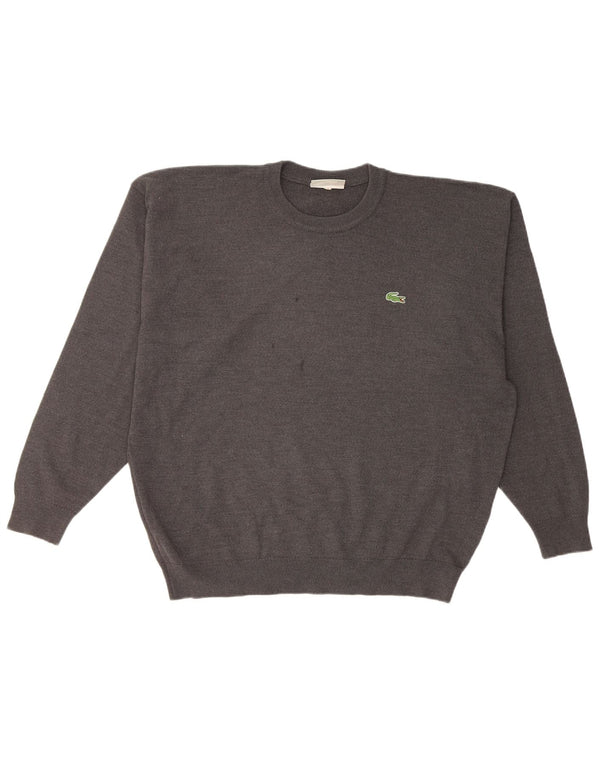 Maglione maglione girocollo da uomo Lacoste XL in lana grigia