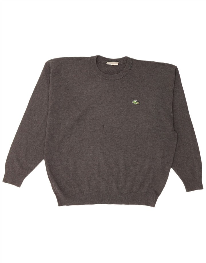 Maglione maglione girocollo da uomo Lacoste XL in lana grigia