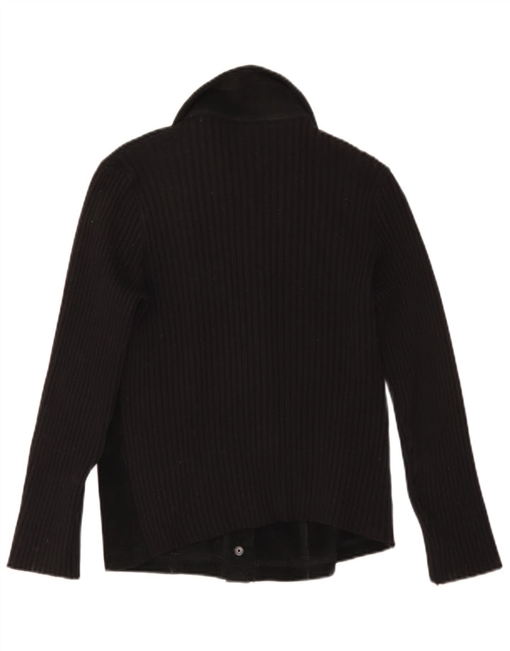 Giacca vintage in pelle scamosciata per bambina 11-12 anni Nera