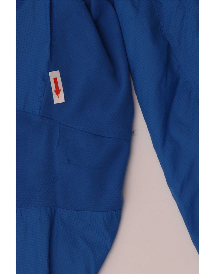 Giacca antipioggia da uomo Puma con cappuccio UK 42 XL nylon a quadri blu