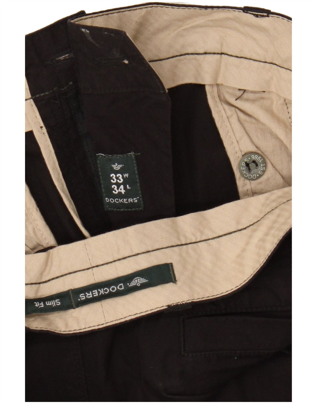 Pantaloni chino slim fit da uomo Dockers W33 L34 neri