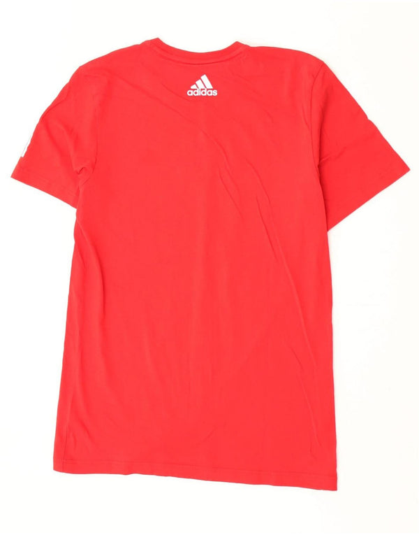Adidas Mens T-Shirt Top Medium Red Cotton