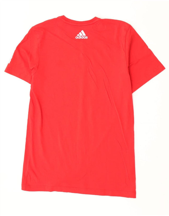 T-shirt da uomo Adidas Top in cotone rosso medio