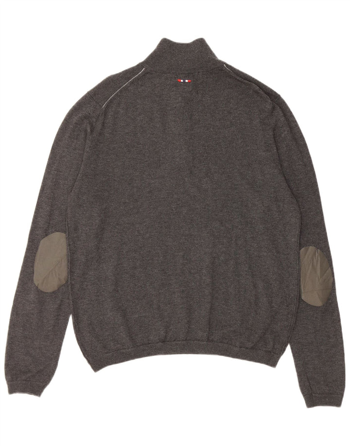 NAPAPIJRI Maglione da uomo con collo a zip geografica Maglione in lana merino grigio medio
