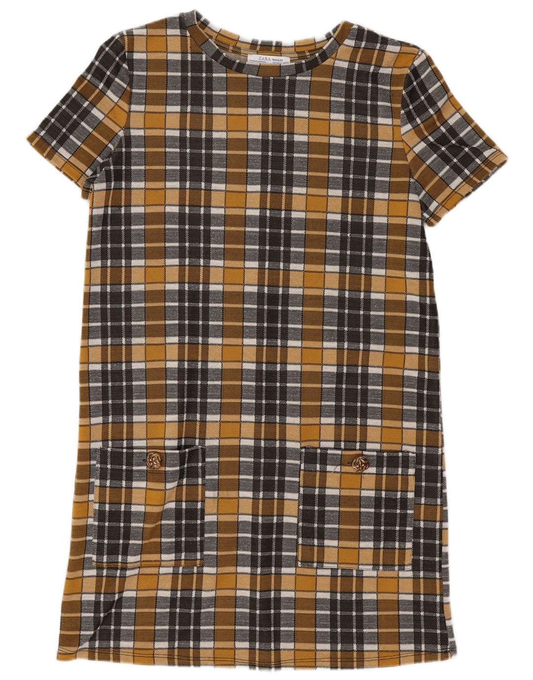 Vestito a trapezio Trafaluc da donna Zara UK 10 piccoli quadri gialli