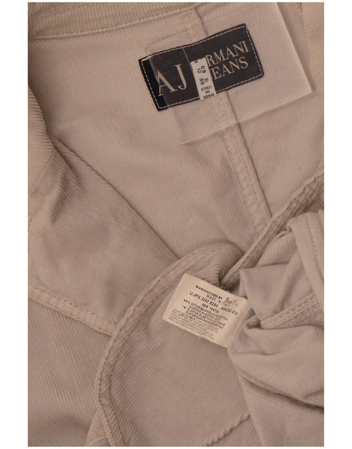 Giacca blazer in velluto a coste a 3 bottoni da donna Armani Jeans UK 12 Grigio medio