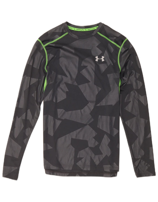 Under Armour Mens Heat Gear Top manica lunga piccolo poliestere geometrico grigio
