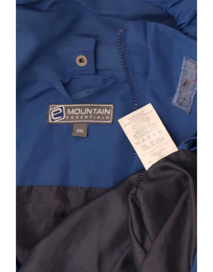 Giacca antipioggia da uomo con cappuccio Mountain Essentials UK 46 3XL nylon blu