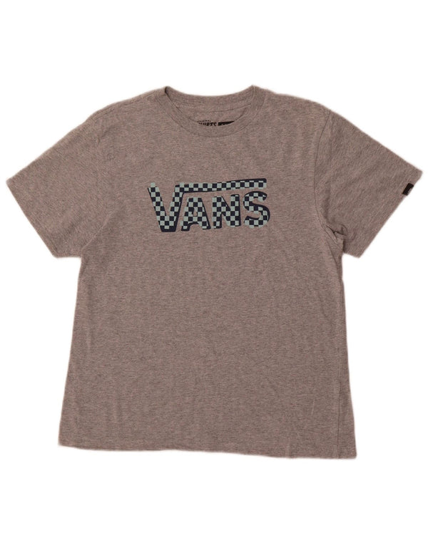 T-shirt grafica da ragazzo Vans Top 12-13 anni Large in cotone mélange grigio