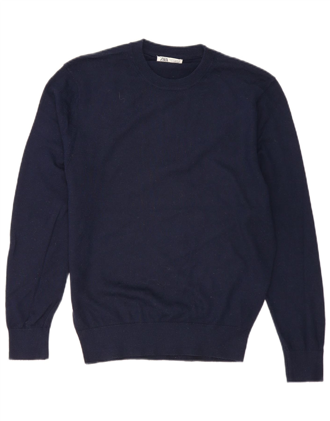 Maglione maglione girocollo da uomo Zara medio blu navy in acrilico