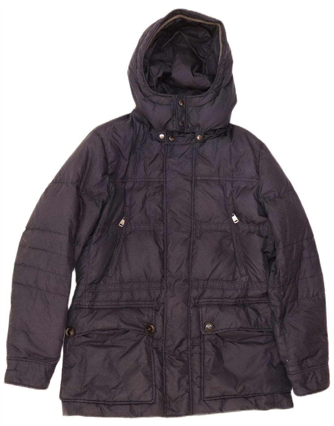 Giacca imbottita con cappuccio da uomo Henry Cottons IT 48 medio blu navy