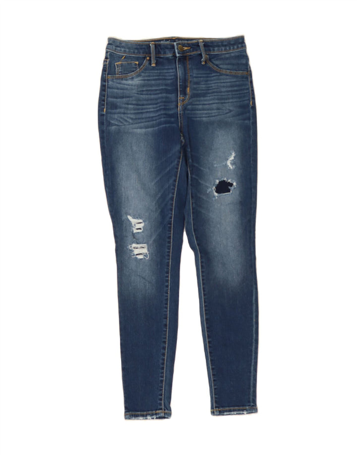 MOSSIMO Womens Distressed Jegging Jeans US 4 Small W26 L27 Navy Blue Vintage Mossimo and Second-Hand Mossimo from Messina Hembry 