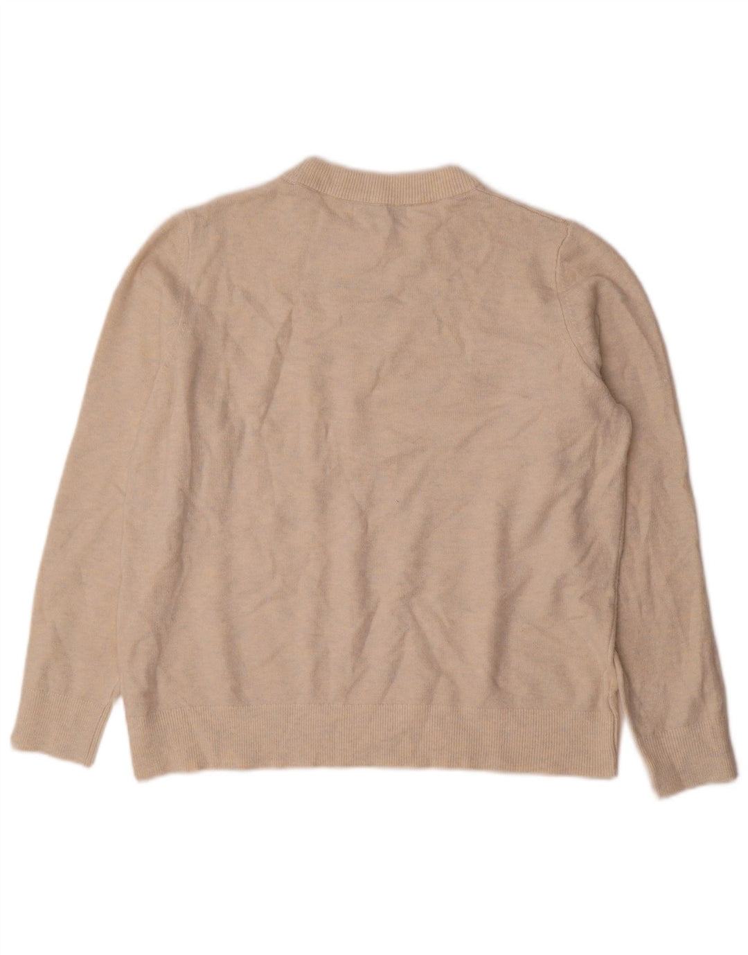 Maglione maglione girocollo da donna Marks & Spencer UK 14 Beige medio screziato