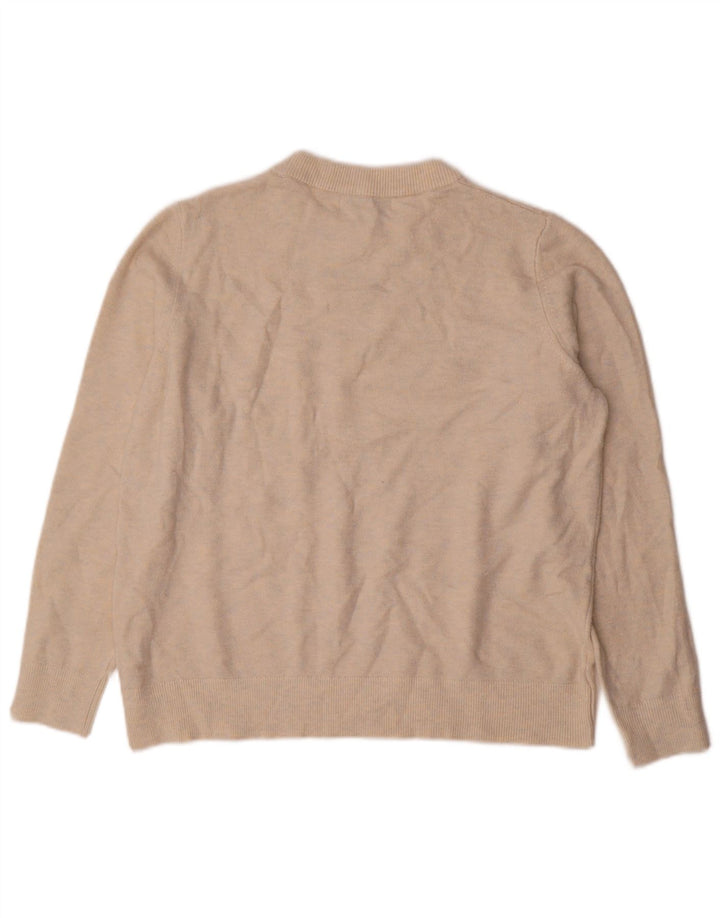 Maglione maglione girocollo da donna Marks & Spencer UK 14 Beige medio screziato