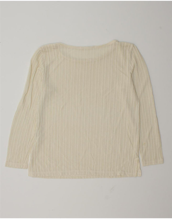 Penny Black Top da donna a maniche lunghe UK 14 Viscosa medio sporco bianco