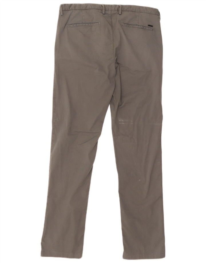 Pantaloni chino slim da uomo Hugo Boss EU48 medio W32 L30 cotone grigio