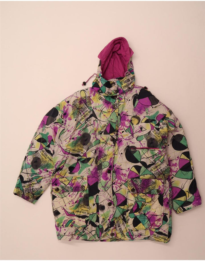 Giacca imbottita con cappuccio da donna Gil Bret UK 16 grande poliammide multicolore