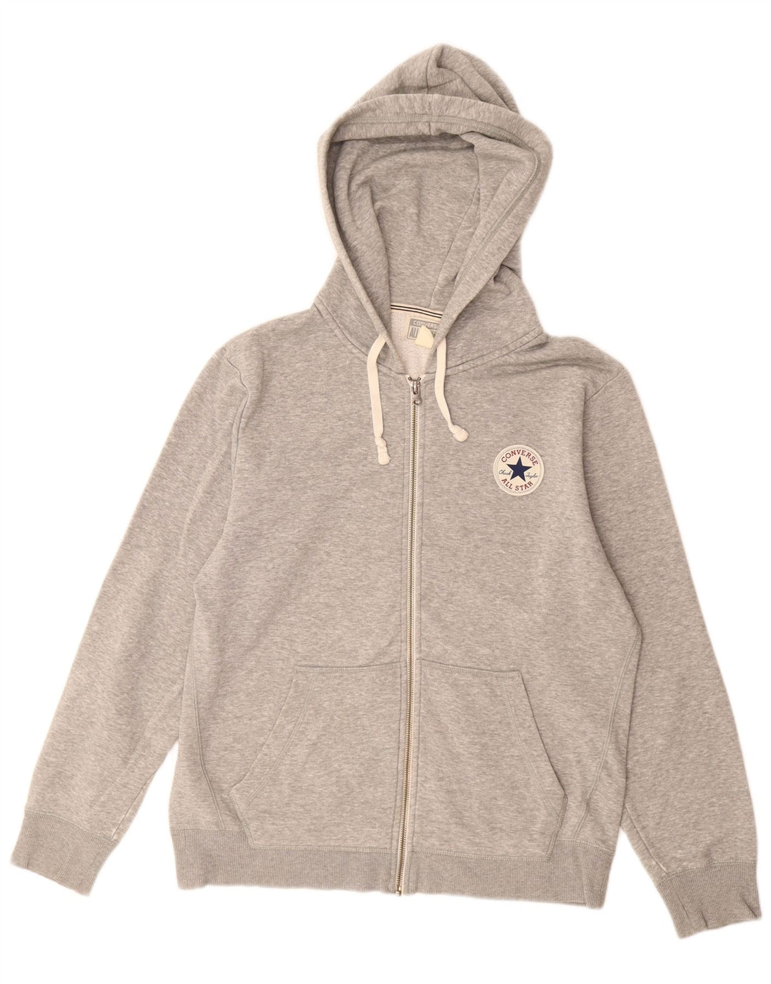 CONVERSE Maglione con cappuccio e zip All Star da uomo piccolo in cotone grigio