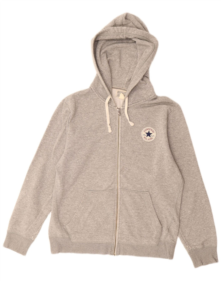 CONVERSE Maglione con cappuccio e zip All Star da uomo piccolo in cotone grigio
