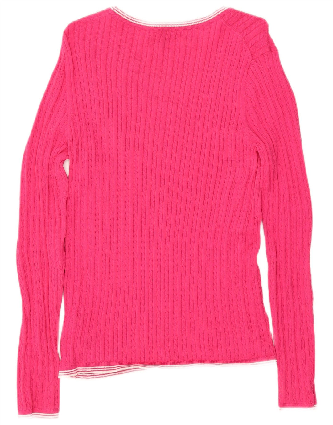 TOMMY HILFIGER Maglione da donna con scollo a barca UK 14 Grande cotone rosa