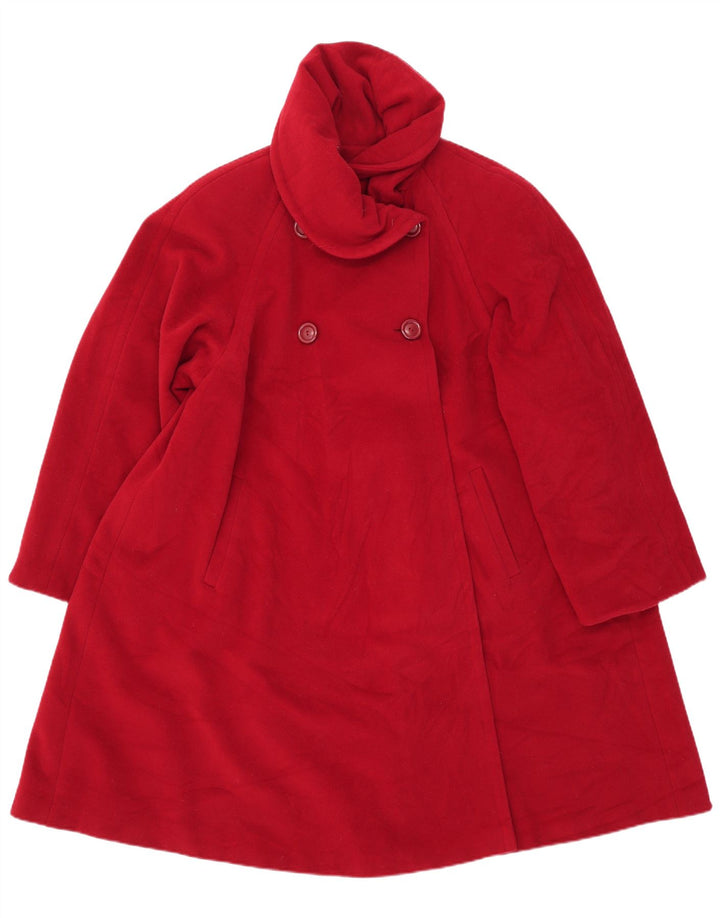 Cappotto doppiopetto oversize da donna mabb UK 18 XL lana rossa